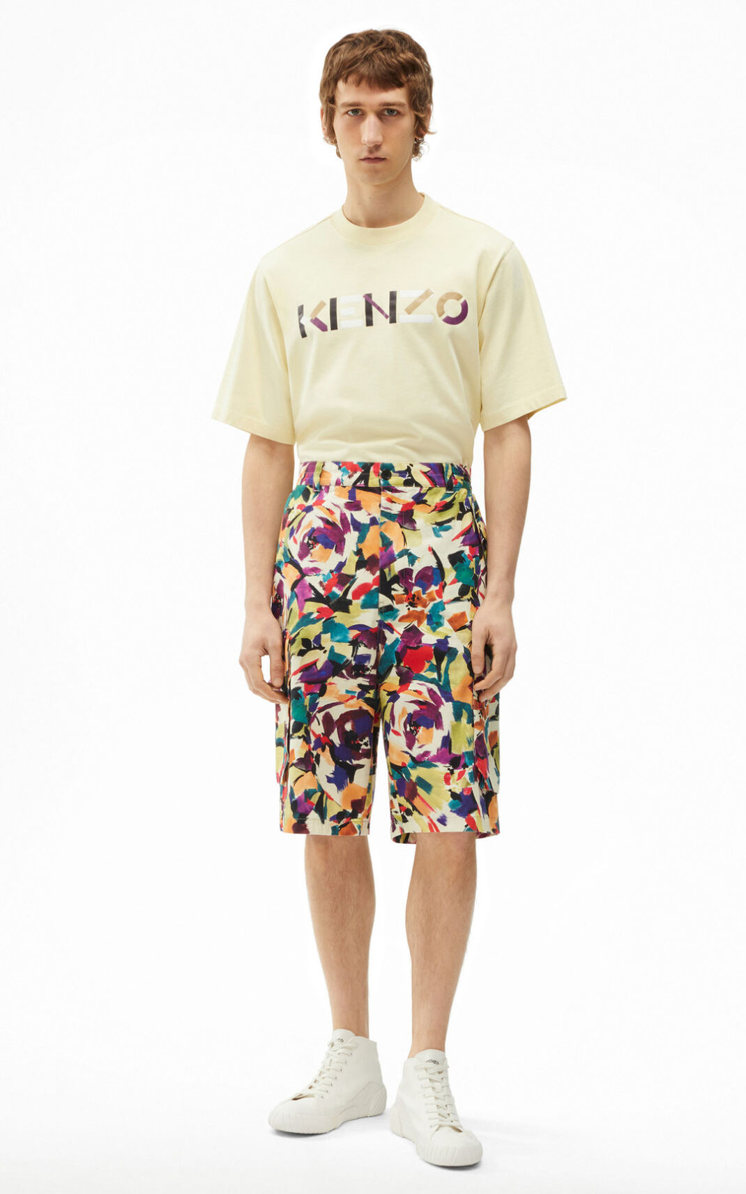 Shorts Kenzo Homme Archive Floral cargo Vert Olive RBNDC-9326